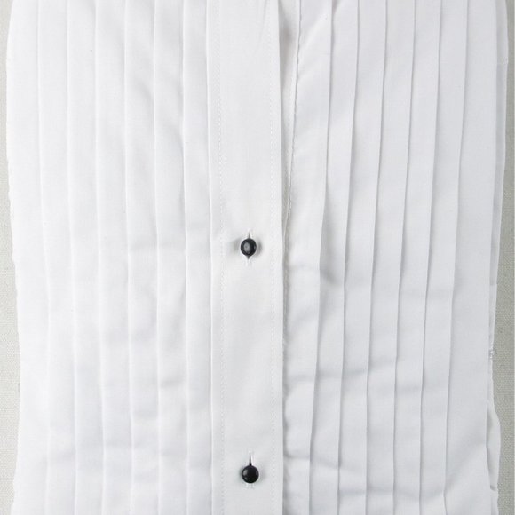 NEW TDC Men's Wing Collar Tuxedo Shirt + Bow Tie, French Cuffs, 20-20.5 (36/37) - Picture 2 of 2